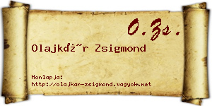 Olajkár Zsigmond névjegykártya
